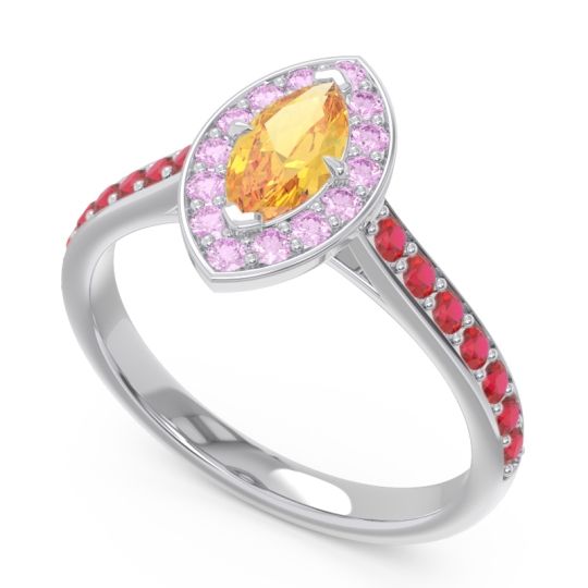 Halo Pave Marquise Nauka Ring