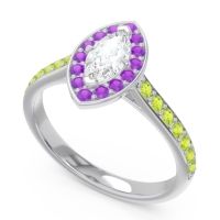 Halo Pave Marquise Nauka Ring