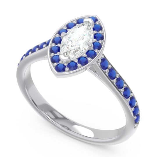 Halo Pave Marquise Nauka Ring
