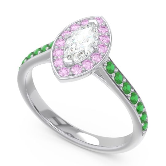 Halo Pave Marquise Nauka Ring