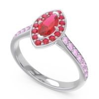 Halo Pave Marquise Nauka Ring