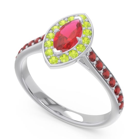 Halo Pave Marquise Nauka Ring