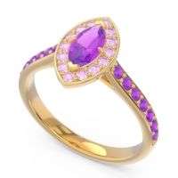 Halo Pave Marquise Nauka Ring