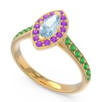 Halo Pave Marquise Nauka Ring