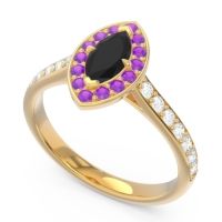 Halo Pave Marquise Nauka Ring