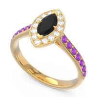 Halo Pave Marquise Nauka Ring