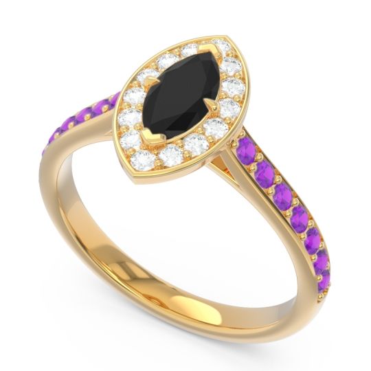 Halo Pave Marquise Nauka Ring