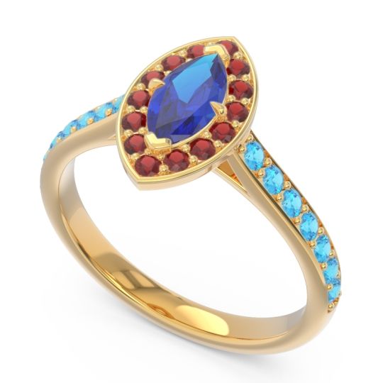 Halo Pave Marquise Nauka Ring