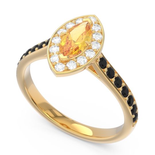 Halo Pave Marquise Nauka Ring