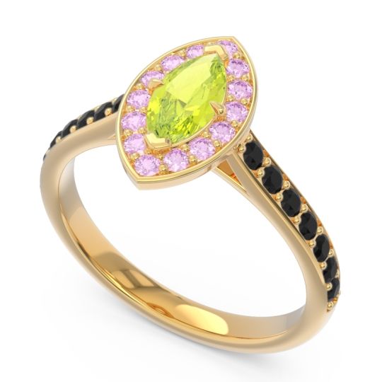 Halo Pave Marquise Nauka Ring