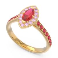 Halo Pave Marquise Nauka Ring