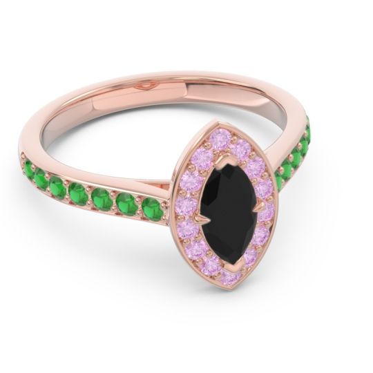 Halo Pave Marquise Nauka Ring