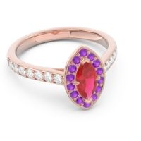 Halo Pave Marquise Nauka Ring