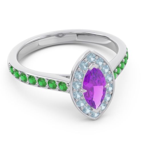 Halo Pave Marquise Nauka Ring