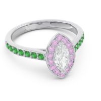 Halo Pave Marquise Nauka Ring