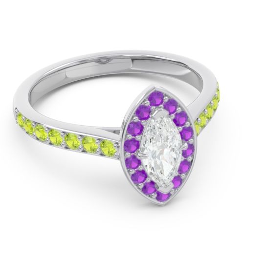 Halo Pave Marquise Nauka Ring