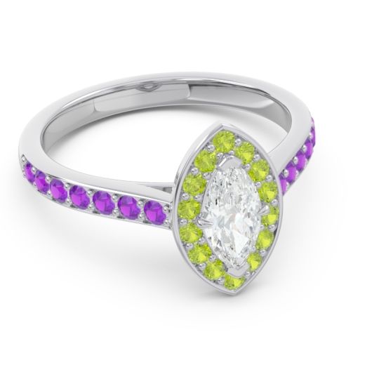 Halo Pave Marquise Nauka Ring