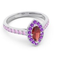 Halo Pave Marquise Nauka Ring