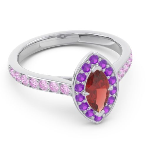 Halo Pave Marquise Nauka Ring