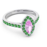 Halo Pave Marquise Nauka Ring
