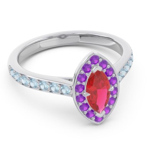 Halo Pave Marquise Nauka Ring
