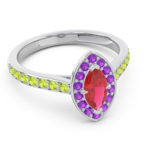 Halo Pave Marquise Nauka Ring