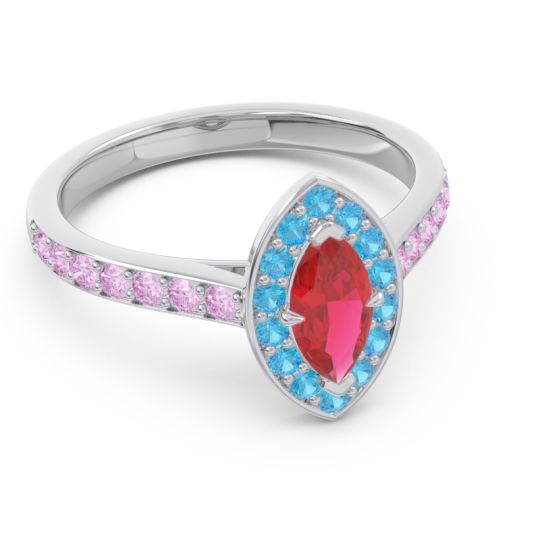 Halo Pave Marquise Nauka Ring