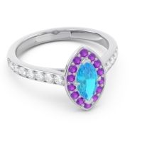 Halo Pave Marquise Nauka Ring