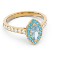 Halo Pave Marquise Nauka Ring