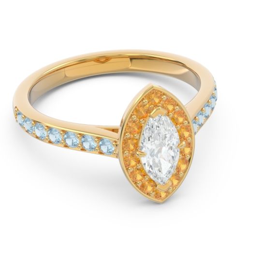 Halo Pave Marquise Nauka Ring