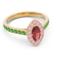 Halo Pave Marquise Nauka Ring