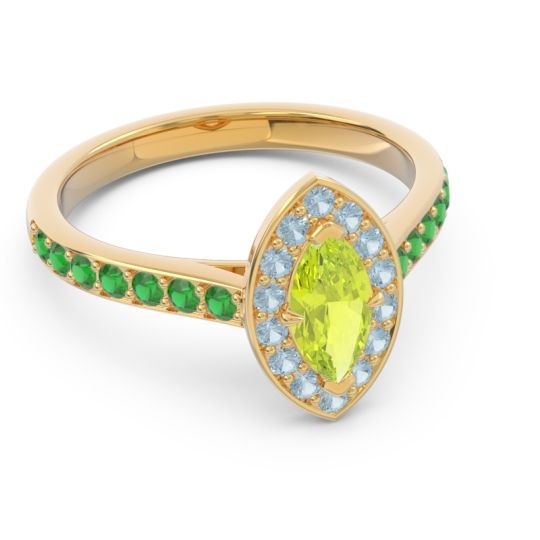 Halo Pave Marquise Nauka Ring