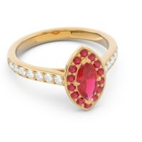 Halo Pave Marquise Nauka Ring