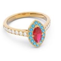 Halo Pave Marquise Nauka Ring