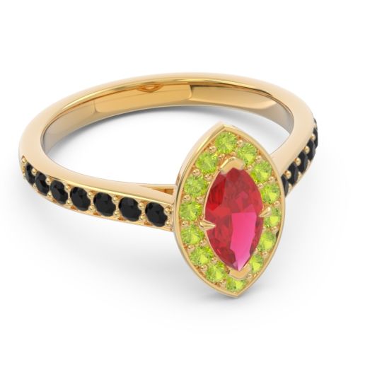 Halo Pave Marquise Nauka Ring