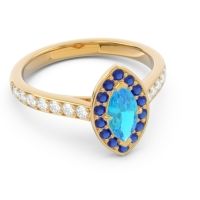 Halo Pave Marquise Nauka Ring