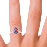 Halo Pave Marquise Nauka Ring