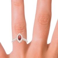 Halo Pave Marquise Nauka Ring