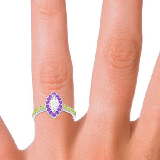Halo Pave Marquise Nauka Ring