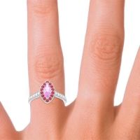Halo Pave Marquise Nauka Ring