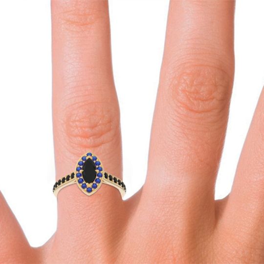 Halo Pave Marquise Nauka Ring