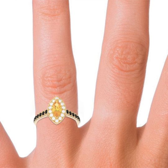 Halo Pave Marquise Nauka Ring