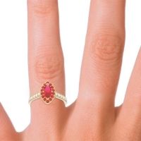 Halo Pave Marquise Nauka Ring
