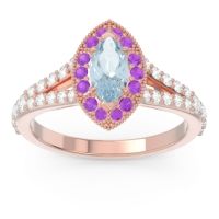 Halo Pave Milgrain Marquise Busaplavi Ring