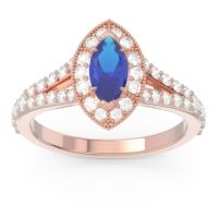 Halo Pave Milgrain Marquise Busaplavi Ring