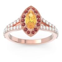 Halo Pave Milgrain Marquise Busaplavi Ring