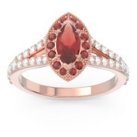 Halo Pave Milgrain Marquise Busaplavi Ring