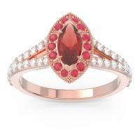 Halo Pave Milgrain Marquise Busaplavi Ring
