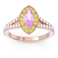 Halo Pave Milgrain Marquise Busaplavi Ring