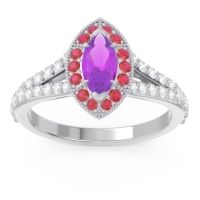 Halo Pave Milgrain Marquise Busaplavi Ring